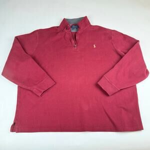 Polo Ralph Lauren men’s XXL burgundy quarter zip estate rib pullover